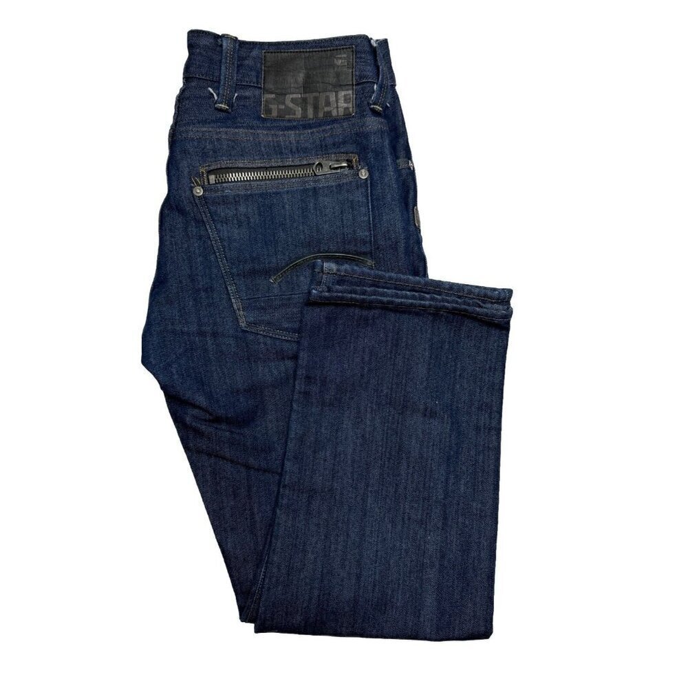 G-Star Raw Jeans‎ Mens 30X28 Hemmed Blue Attacc Slim Straight Denim  Stretch